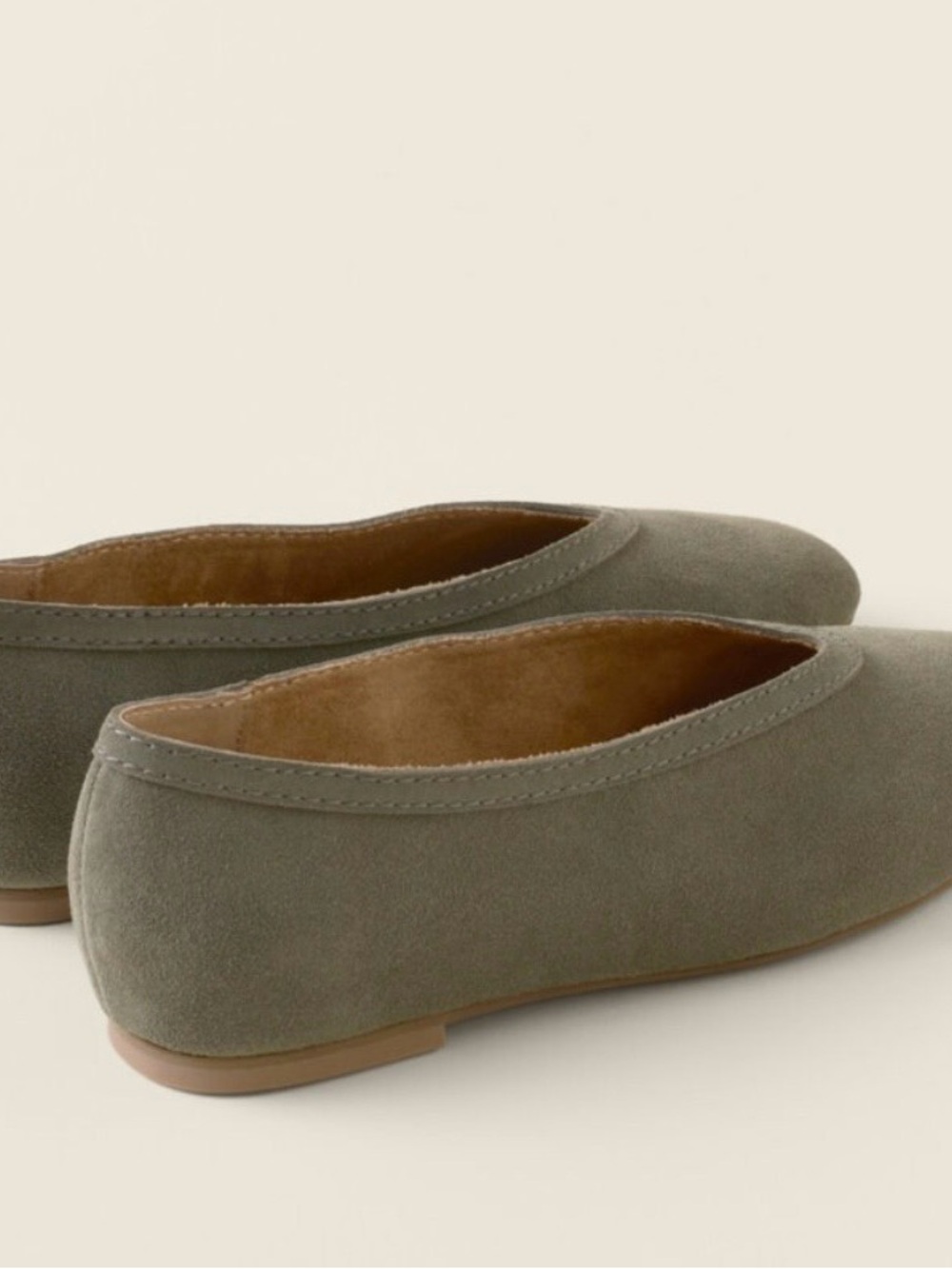Kelsi Dagger Olive Suede Ballet Flats